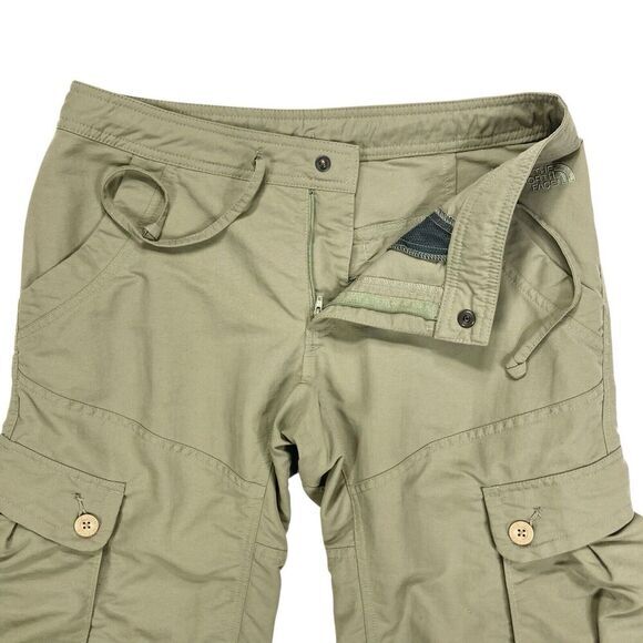 The North Face Cargo Shorts Women Size 8 Green Paramount Propel Capri Hiking New - Picture 3 of 14
